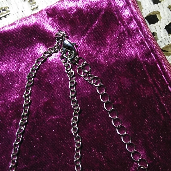 💖 NEW SILVER PLATED CZ💎ACCENT LOVE NECKLACE - Picture 3 of 3